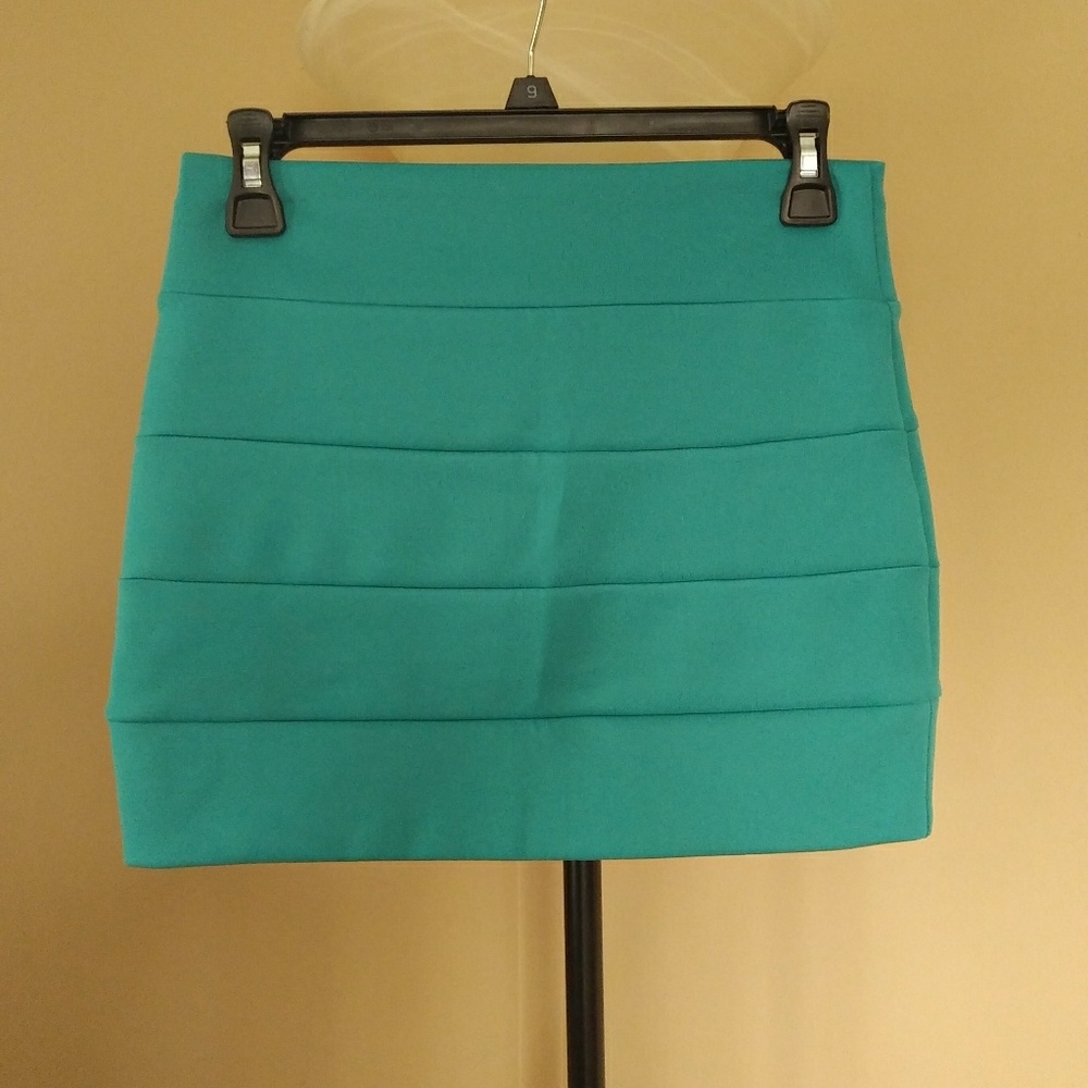 A'gaci teal Bodycon Mini Skirt